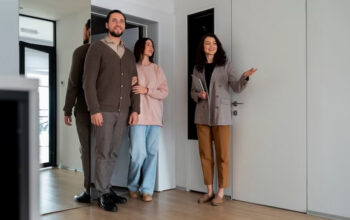 A couple on an apartment tour.