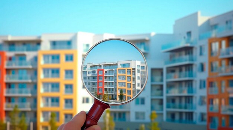 Magnifying Glass Zooms in on a Building